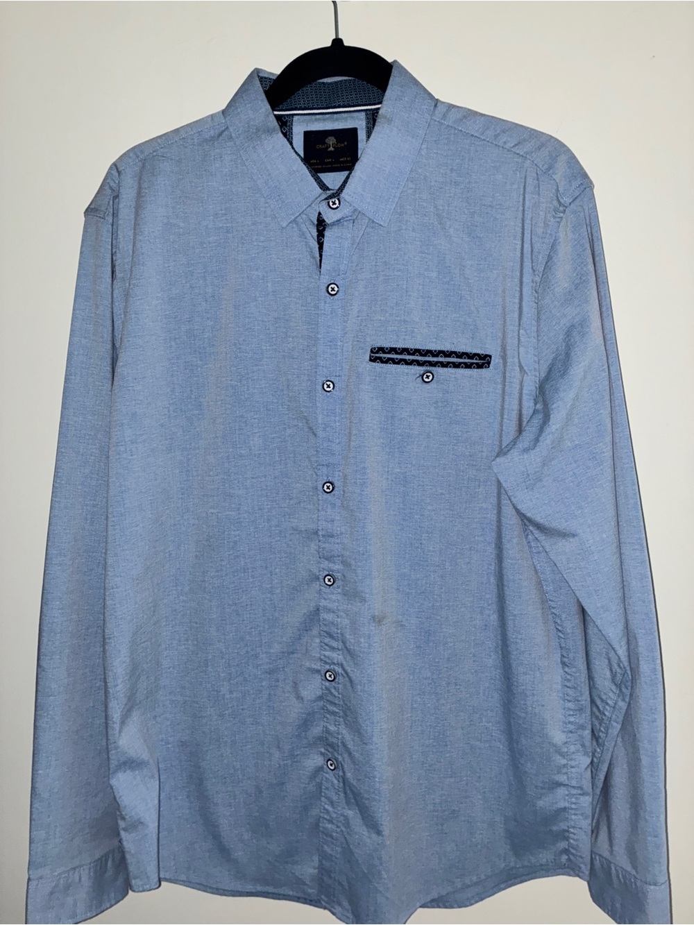 Craft Flow Men's Large Light Blue Long-Sleeve Button-Down Shirt